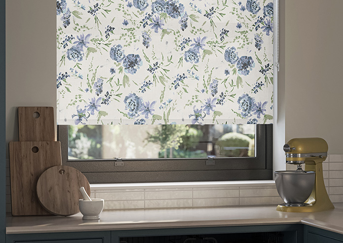 Watercolour Floral, Misty Blue - Twist&Fit Roller Blind - Image 5